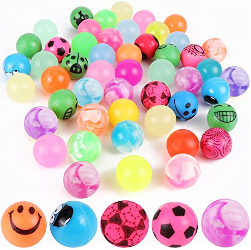 JSMTKJ 50 Pezzi Palline Rimbalzanti Di Gomma Per Bambini, Feste, Premi E Regali - Modello Casuale