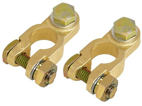 A0066-4-1 Set di morsetti per batteria, morsetti per terminali batteria 12V 24V M8, morsetti di collegamento per batteria auto + Plus - Minus, morsetti per polo batteria, morsetti per auto, camion