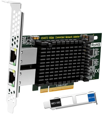 X540T2 X540T2 - Adattatore Ethernet convergente a doppia porta RJ45 10GbE per server e PC desktop. Controller Ethernet Intel X540AT2 10Gb/s, PCIE x8 a 2X 10Gbps RJ45 porte NIC Card, per archiviazione