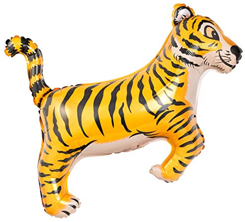 OH YEAH - Globo Foil Tigre - 104 cm - Decoración Cumpleaños Animales - Globos Safari - Decoración Globos Animales Selva - Globos Cumpleaños Helio - APTO HELIO