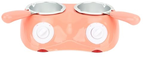 Fockety Schokoladenschmelztopf, 20W Doppeltopf Design Zwei Temperatureinstellungen Schokoladenwärmer Aluminiumauskleidung Schokoladenschmelzmaschine für Schokolade, Butter, Milch (Rosa)