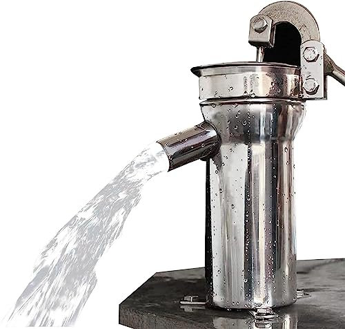 HDCCDM Handdruck-Brunnenpumpe, Manuelle Saugbrunnenpumpe, Manuelle Handpumpe Aus Edelstahl Für Den Haushalt, Marinebrunnen-Handwasserpumpe, Gartenpumpe, Zum Pumpen Von Grundwasser In Hausgärten