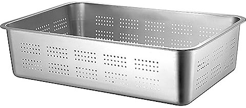 WRJAHCG Plateau À Thé Creux en Acier Inoxydable,Simple Assiette À Thé Rectangulaire Tasse Plateau De Vidange Boissons Plateau De Service Ustensiles De Cuisine,60x40x20CM/23''x15''x8''