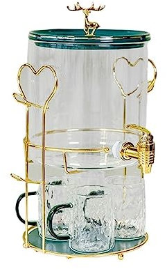 Carafe d'eau Bouilloire froide résistante aux hautes températures avec robinet seau à boisson domestique en verre grande capacité ensemble de boissons froides bouilloire froide Carafes