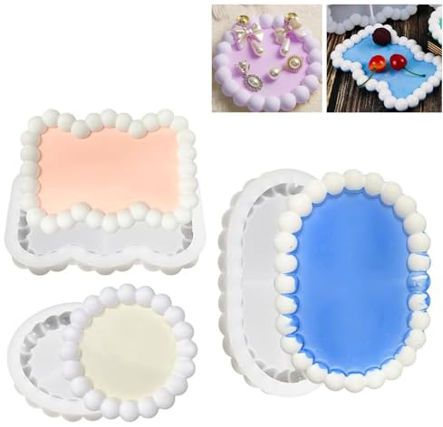 Exsbtay 3 Stück Silikonform Gießform Tablett, Silikonform Untersetzer, Epoxidharz Formen, Bubble Tray Form Untersetzer, Kerzenhalter, DIY Bastelprojekte, Heimdekoration, Kunsthandwerk