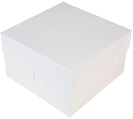 BrandNewCake® Caja para Tartas - 25x25x15 cm - Pack de 50 Cajas de Cartón para Tartas - Color Blanco