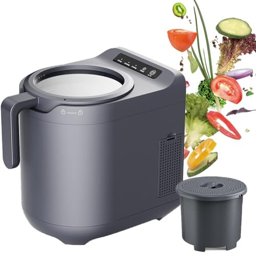 HYQNG Composteur électrique pour Cuisine, bac à Compost sans Odeur de 2,5 L avec Couvercle, fenêtre Transparente, cycleur Alimentaire Intelligent d'intérieur avec Filtre à Charbon, broyeur de déchets