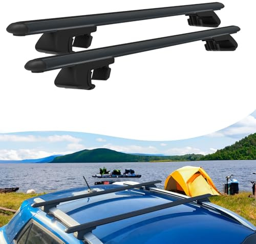 Car Roof Bars For Land Rover Discovery Sport 2015-2019 Raised Rails Black | Axenture Heavy-Duty Aluminium Roof Rack Cross Bars, Set of 2, Metal-Reinforced Mounts, T-Slot, Roof Tent Compatible