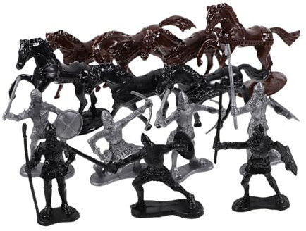 HAWILLOSCH 52stücke Miniatur Soldaten Figuren Set Modell Mit Rittern Und Pferden Für Mittelalterliche Dekoration Und Spielzeug