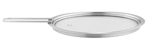 Eva Trio | Glasdeckel 20 cm | Der Stahlteil des Deckels besteht aus 90 Prozent Post-Consumer-Recycling-Edelstahl | Brushed steel
