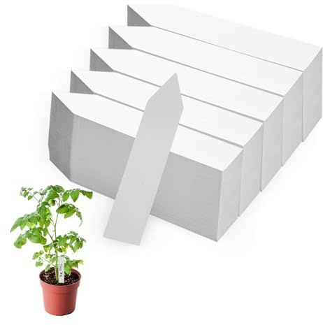 500 Stück Pflanzenschilder zum Beschriften PVC Plastik Pflanzschilder Draussen Wetterfest Pflanzenstecker für Gewächshaus,Gemüsegarten,Heimischen Garten- 10x2CM