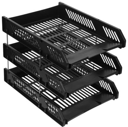 UTHCLO 1 Set Büro-schreibtisch-organizer, 3-stufiges Stapelbares Papierfach, Schreibtisch-aktenständer, Schreibtisch-brief-organizer, Halterungen Für Regale, Aktenständer Für Den