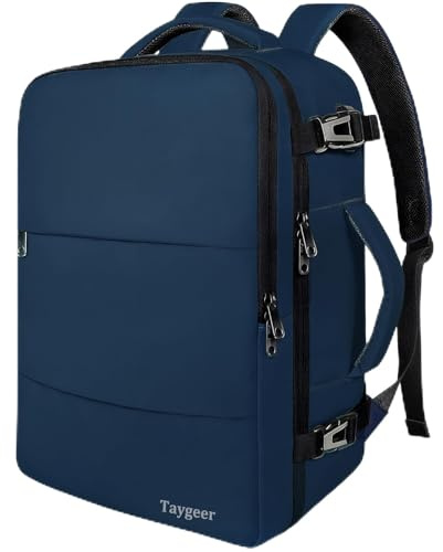 Taygeer Zaino per Ryanair 40x30x20, Zaino da Viaggio Aereo Bagaglio a Mano Piccolo 20L per Ryanair, Borse da Cabina Uomo Donna Impermeabile Zaini Porta PC 14 Pollici per Scuola Lavoro, Blu Scuro