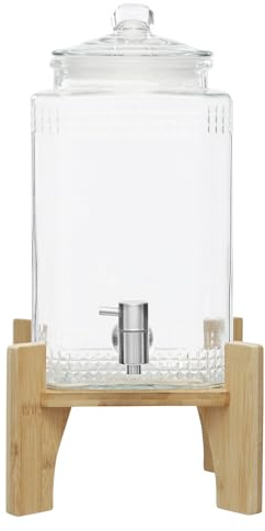 Getränkespender mit Zapfhahn und Ständer, 5 L Saftspender Glas-Getränkespender, Limonadenspender für Restaurants, Hotels, Partys, Fur 60°C Temperaturbeständigkeit