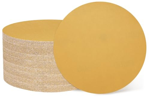 sourcing map 100 Pcs 6 Inch Sanding Discs 600 Grit Yellow Aluminum Oxide | Hook and Loop Sandpaper No-Hole Orbital Sander Sandpaper for Woodworking Automotive Metal Polishing