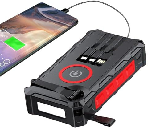 Banque d'énergie solaire – Banque d'alimentation | Chargeur portable sans fil pour voyage, maison, camping, pêche, randonnée, vélo, utilisation en extérieur | Batterie pliable à charge rapide
