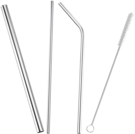 VICASKY 1 Set Reusable Stainless Steel Straw Set Drinking Straws for Birthday Parties Smoothie and Cocktail Use Easy to Clean with Brush Lightweight and Vibrant Design