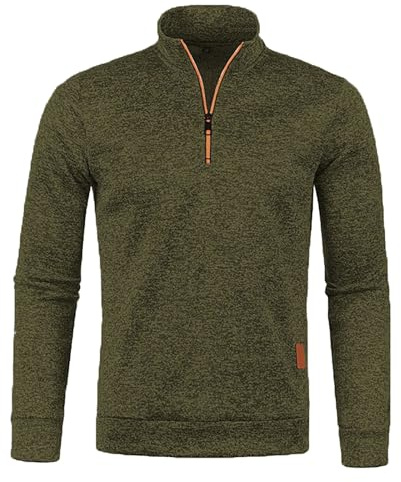 Tröja herr utan huva sweatjacka herr med huva 5XL, halv dragkedja ståkrage tröja oversize arbetströja vinter sport ledig tröja långärmad tröja V-ringad smal passform basic tröja