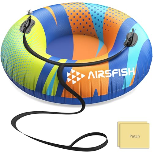 AirsFish - Tubo de Nieve con Correa remolcable, Trineo Inflable de Nieve, Cubierta Resistente, Resistente al Desgaste y anticongelante, Tubos de Trineo para Deportes de Invierno (47 Pulgadas, 1)
