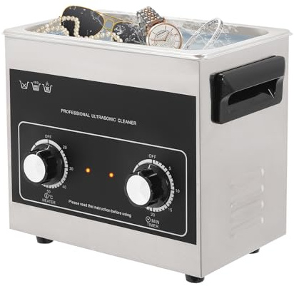 Ultrasonic Cleaner with Heater 20-80°C Intelligent Function Stainless Steel Cleaning Machines Professional Commercial Ultrasonics Cleaner for Homes, Jewelry Industry, Industry (3.2L)