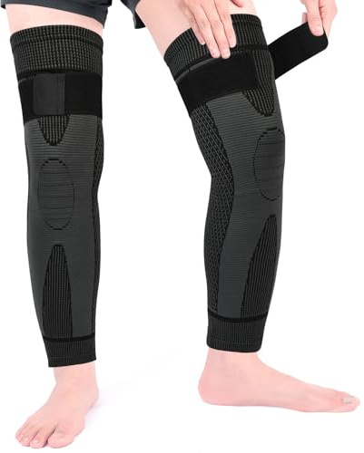 Adiwo Helbenskompressionshylsor, Knästödsstöd 2-pack, Knästöd för män och kvinnor, Halkfri ventilation, Meniskruptur, Ledvärk, Löpning, Knäböj, Basket