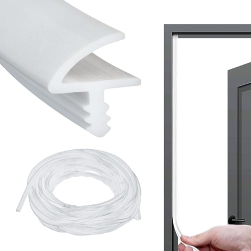 Joint de cadre de porte pour isolation phonique - 25 m - Joint de porte pour cadres en bois - Joint de porte blanc pour rainure de 3 mm et feuillure de 11 mm - Pour isolation phonique, prévention des
