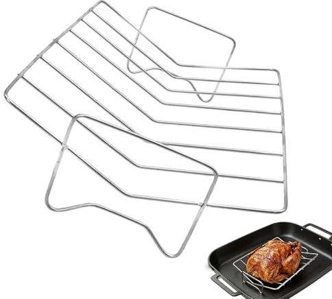 Genérico Grille antidérapante résistante à la chaleur en forme de V pour plateau de cuisson | Utilisation au four, poulet, viande, maison, cuisine, restaurant, barbecue
