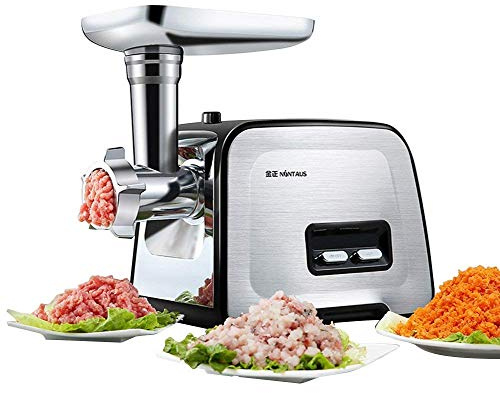 Tritacarne elettrico e salsiccia Stuffer Maker 400 W in acciaio inox multifunzione tritacarne macchina tritacarne con 3 piastre di macinazione