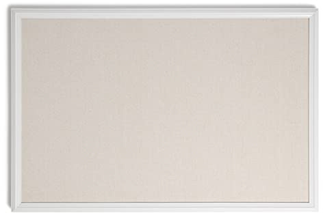 U Brands bondgård linne anslagstavla med vit ram, kontorsmaterial, naturlig, 50,8 cm x 76,2 cm