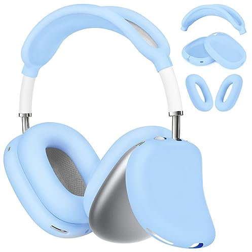 AIRSPO Funda para Airpods Max, funda de silicona para auriculares AirPods Max, funda de almohadilla antiarañazos para auriculares Apple AirPods Max, accesorios Airpod Max (azul cielo)