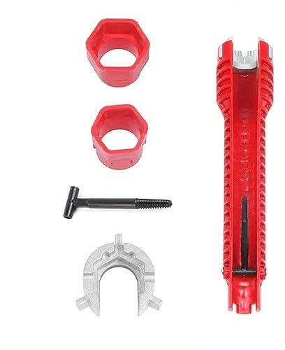 Yesmin 8-in-1 Faucet Wrench Tool - Multifunctional Sink Installation Kit with Extension Rod, Universal Basin Wrench for Bathroom, Kitchen Pipes & Water Faucet Nuts