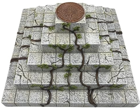 Pyramid DnD Terrain for Miniatures | Wargaming Scenery for 28mm Miniatures | Hand Painted Tabletop Terrain | Highly Detailed Wargaming Terrain Ruins | 25cm Model Mausoleum with 1 Inch Square Grid