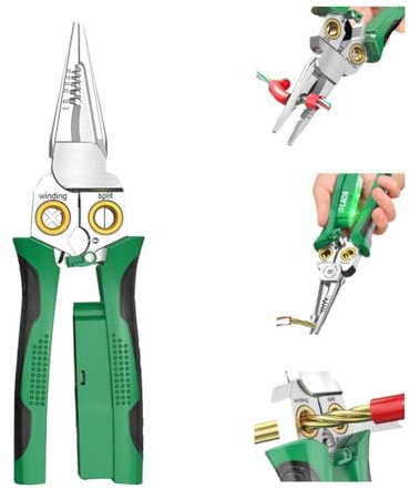 8 in 1 Wire Stripper Twister with Electricity Measurement Function, 2025 Upgrade Wire Stripping Pliers for Cutting and Pulling Wires,Cable Scissors for Scraping and Pressing Wires with Voltage Test