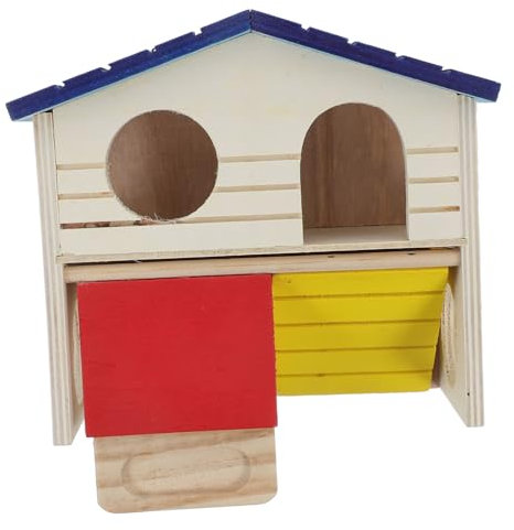 BESPORTBLE Holz Hamsterhaus Mit Aufbewahrung Kaninchenhütte Als Versteck Hamsterkäfigständer Für Kleine Haustiere Bett Und Spielzeug in Einem