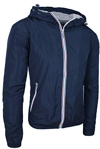 Evoga Giubbotto giacca uomo primavera estate casual impermeabile giubbino jacket estivo con cappuccio