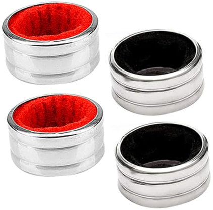 KICHOUSE 4pcs Stainless Steel Wine Stopper Holder Ring Metal Wine Bottle Collar Decorative Prevent Spills Enhance Dining Experience
