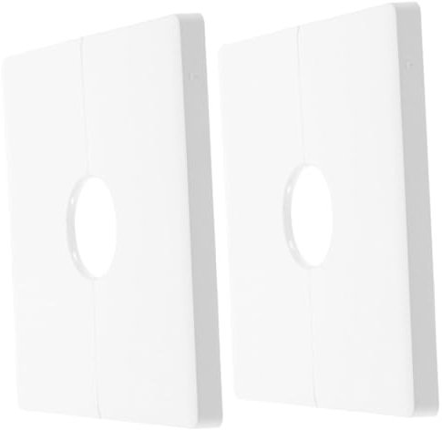 POPETPOP 2pezzi Piastra Per Passacavi Adesiva Con Foro Per Interruttori e Prese Copertura Per Gestione Cavi Facile Installazione Senza Perforazioni