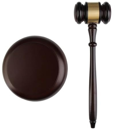 Martello Del Giudice In Legno Martello for aste in legno fatto a mano con set di blocchi sonori, martelletto for aste, martelletto for riunioni di avvocati, suono forte Per Avvocati, Studenti