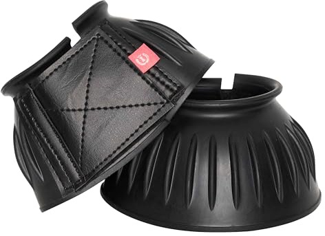 Imperial Riding Bells Hufglocken, Robuste Gummi-Bellboots, sicherer Klettverschluss, Stoßabsorbierend & wasserabweisend, Training & Ausritte, Klassisches Design & zuverlässiger Schutz, Schwarz, M