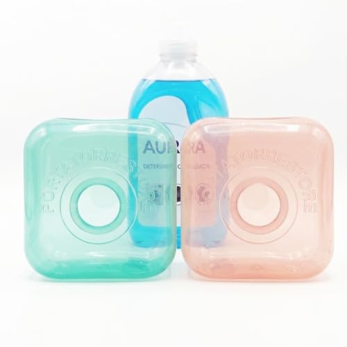 2 di Palla Dosatrice Lavatrice 160ml, in Silicone Morbido 100%, Cubo Rotante,Ultra Silenzioso, Risparmio Detersivo, non graffia, testato 100°,Graduata 40-160 ml (2 PALLE OBLO' VERDE ROSA)