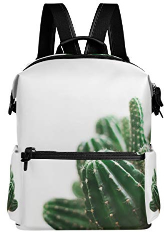 MONTOJ Botanical Cactus Plant Leather Travel bag Campus Backpack
