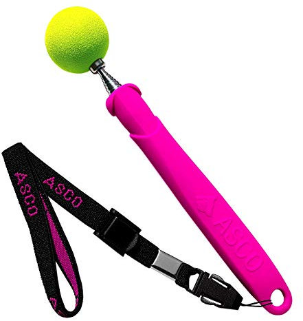 ASCO Target Stick - Target Stab für Hunde Katzen Targettraining - Targetstick ausziehbar mit Softball - Edelstahl Targetstab mit Teleskopfunktion, pink