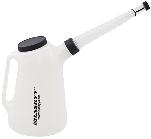 HASKYY Jarra de Aceite y Agua Medidora 1, 2, 3, 4, 5, 6, 8 L (5 Litros), Color Blanco