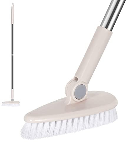Brosse de gommage au sol Salle de bains Baignoire Douche Carrelage Coulis Scrubber Rotatif 6.3 Large 35.4 Cuisine Intérieure Brosse de Nettoyage pour WC Coin