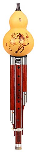 Neun-Loch-Mahagoni-Kürbisseide Professionelles Spielen Von Hulusi Musikinstrument Für C-b-Kürbisflöte Anfänger Hulusi Für Anfänger Wärmeübertragung Von Hand (Color : Wood, S : D-Key)
