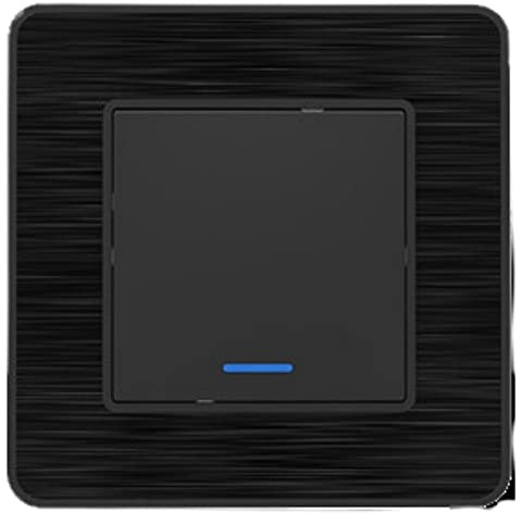 Zenitech - Pulsador luminoso de metal negro cepillado - Kouro