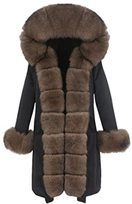 OFTBUY x-long Parka, wasserdichte Oberbekleidung, Echtpelzmantel, Winterjacke, Damen, natürlicher Fuchspelz, Kapuze, Luxus-Oberbekleidung, abnehmbar