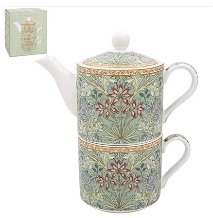 The Leonardo Collection William Morris Hyacinth Tea for One | Ceramic Teapot and Cup Set | Beautiful Gift for Home Use | Stylish Printed Teapot for Tea Lovers