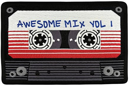 Urbanski Patch Retro Vintage Kassette Awesome Mix Vol. 1 zum Aufbügeln 8,8 x 13,4 cm | Aufnäher Applikation Bügelbild