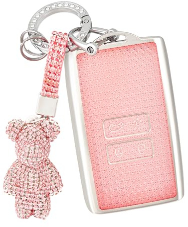 OFF WE GO Autoschlüssel Hülle Schlüsselhülle Cover für Renault Clio Captur Dacia Duster Scenic Kadjar Megane Talisman Koleos Espace Zoe Arcan Schlüsselcover mit Schlüsselanhänge Schlüssel Gehäuse,Rosa